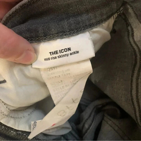 Joe's Jeans The Icon Mid Rise Skinny Ankle Raw Edge Gray Jeans Size 26 NWT - Picture 5 of 10